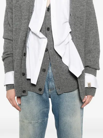 Romeo Hunte Layered Cardigan In Gray