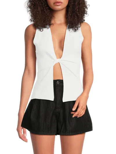 Weworewhat Twist Front Flyaway Tank In White