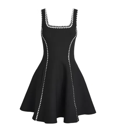 Maje Womens Black Sleeveless Flared-skirt Knitted Mini Dress