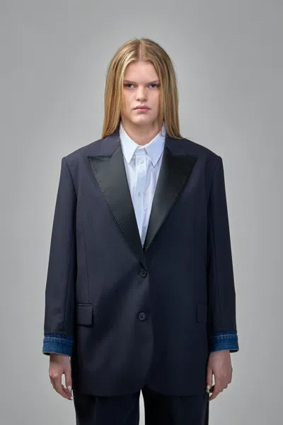 Frenken Devotion Pinstripe Blazer In Black