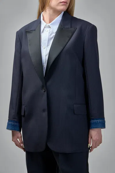 Frenken Devotion Pinstripe Blazer In Black