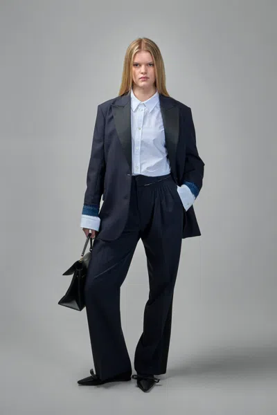 Frenken Devotion Pinstripe Blazer In Black