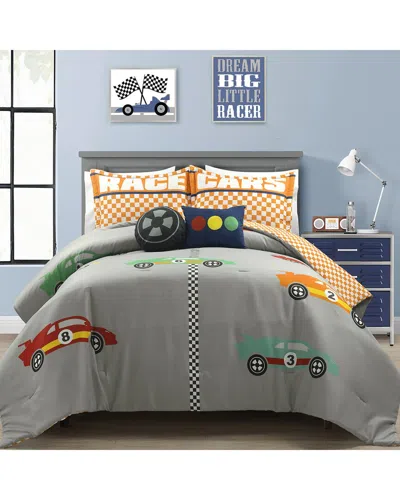 Lush Decor Racing Cars Reversible Oversized Comforter Set - G In Gray