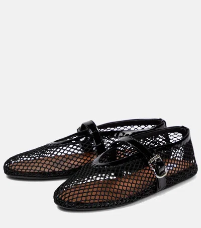 Alaïa Fishnet Ballet Flats In Black