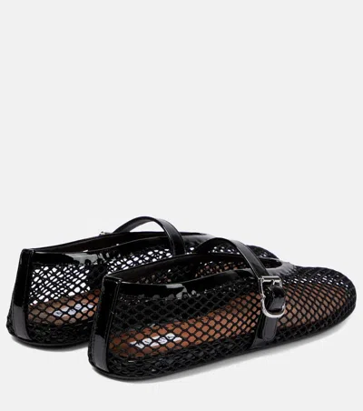 Alaïa Fishnet Ballet Flats In Black