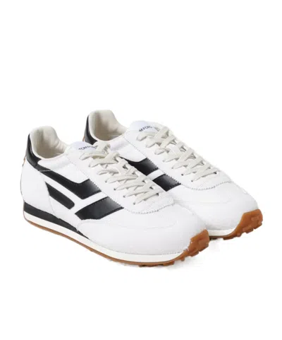 Tom Ford Low-profile White Sneakers With Black Leather Accents In Animal Print