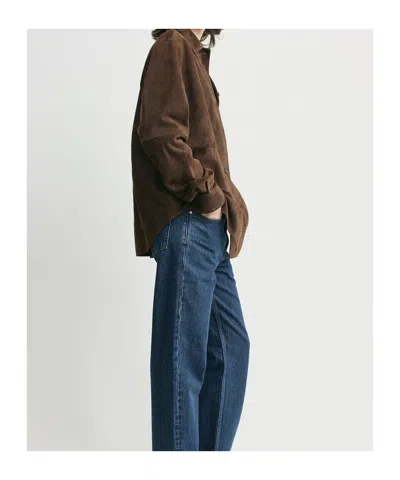 Totême Womens Bark Soft Long-sleeves Suede Overshirt In Multi