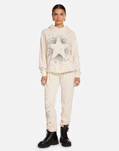 Lauren Moshi Harmony Stud Starburst Hoodie In White