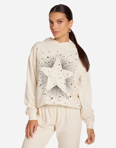 Lauren Moshi Harmony Stud Starburst Hoodie In White