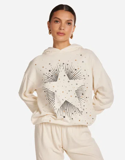 Lauren Moshi Harmony Stud Starburst Hoodie In White