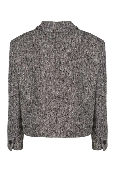 Gucci Collared Pocket Jacket In Gray