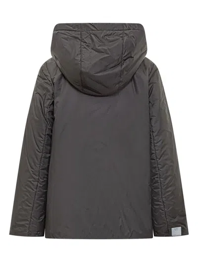 Max Mara The Cube Max Mara Black Short Down Jacket With Hood In Black