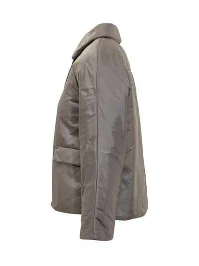 Max Mara The Cube Max Mara Short Down Jacket Gray In Brown