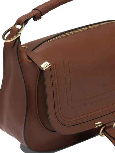 Chloé Marcie Shoulder Bags Brown In Brown