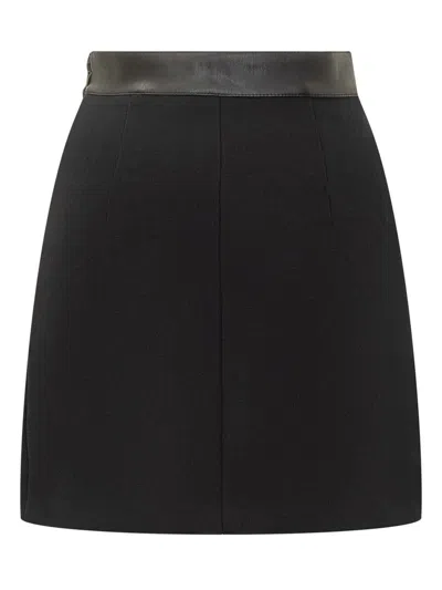 Elisabetta Franchi Skirt With Gold Buttons, Pockets And Zip Closure In Black