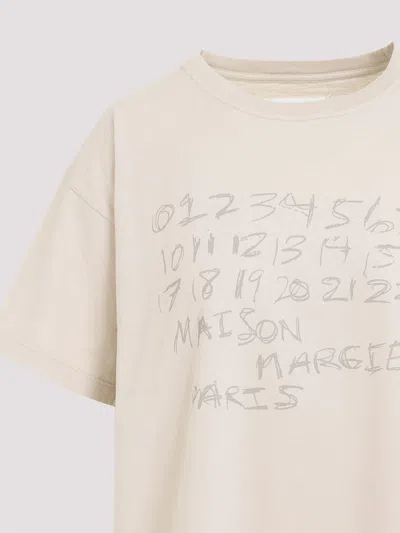 Maison Margiela Number Print Graphic Relaxed Fit T Shirt In Neutral