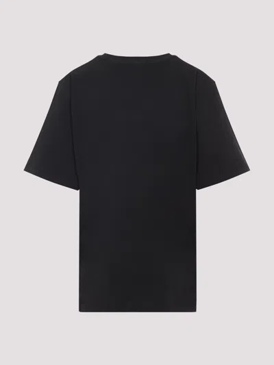 Chloé Women Black Crewneck T-shirt With Maxi Logo Print On The Front In Cotton Woman In Black