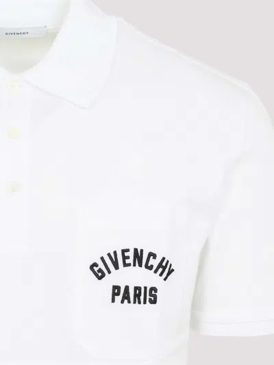 Givenchy Polo Shirt With Short Sleeves And Chest Pocket In White