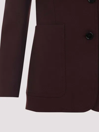 Chloé Suits Sigle Breasted Blazer Jackets Bordeaux In Burgundy