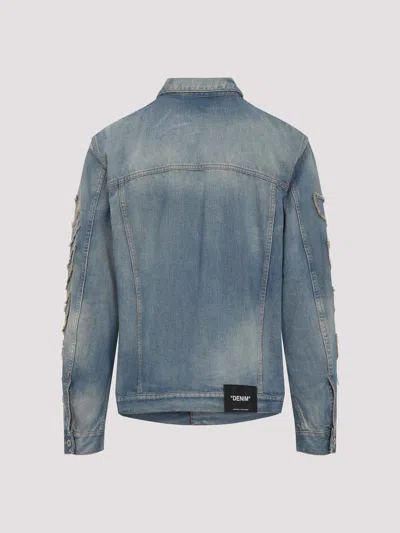 Off-white Blue Patch Skate Cotton Jacket Jacket In Blue