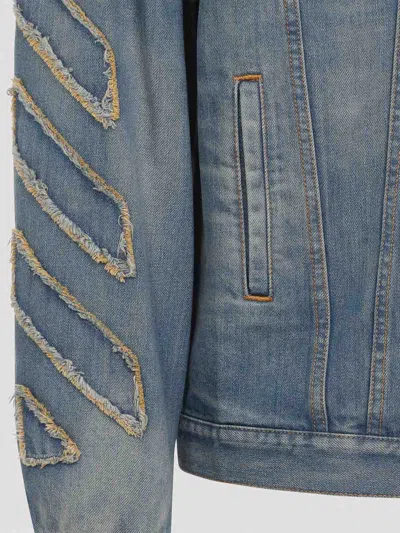 Off-white Blue Patch Skate Cotton Jacket Jacket In Blue