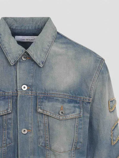 Off-white Blue Patch Skate Cotton Jacket Jacket In Blue