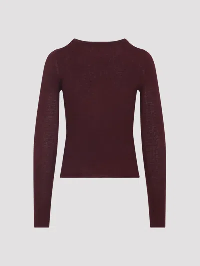 Chloé Wool And Silk Pullover In Burgundy