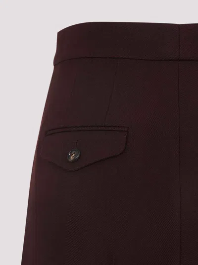 Chloé Suits Pant With Waist Pleats Trousers Bordeaux In Burgundy