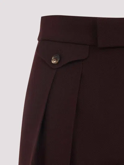 Chloé Suits Pant With Waist Pleats Trousers Bordeaux In Burgundy