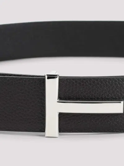 Tom Ford Leather Belt In Black