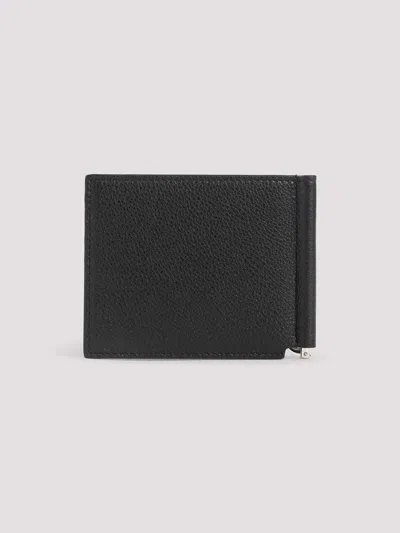 Givenchy Embossed Logo Bill Clip Leather Wallet In Black