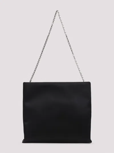 Roger Vivier Trompette Strass Soft Clutch In Black