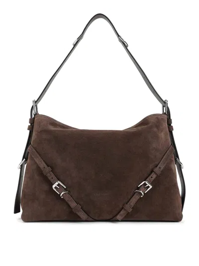 Givenchy Voyou Medium Shoulder Bag With Buckle In Brown