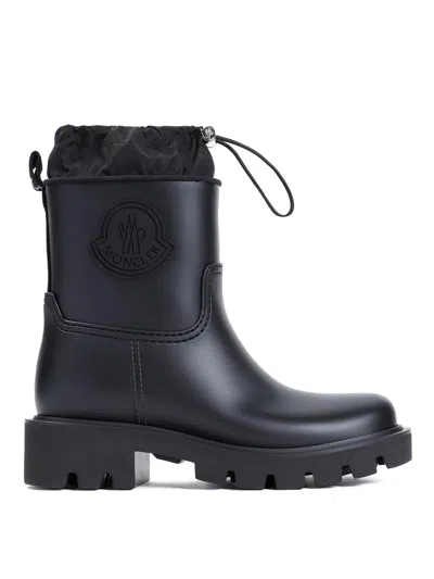 Moncler Kickstream Calf Height Rain Boots In Black