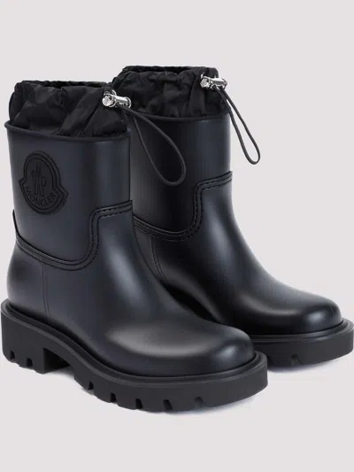 Moncler Kickstream Calf Height Rain Boots In Black