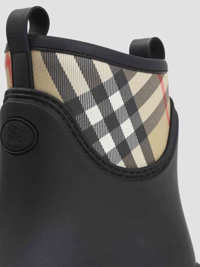 Burberry Marsh Stamp Rubber Ankle Boots In Black