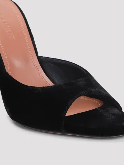 Amina Muaddi Satin Alexa Mules 105 In Black