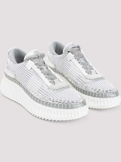 Chloé Chloe Women Multicolor Fabric Nama Sneakers In White