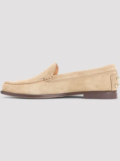 Tod's Beige Loafers With Embossed Logo And Stud Details On The Back In Leather Woman In Brown