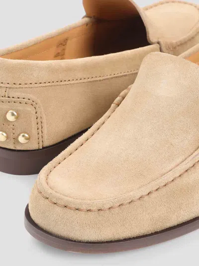Tod's Beige Loafers With Embossed Logo And Stud Details On The Back In Leather Woman In Brown