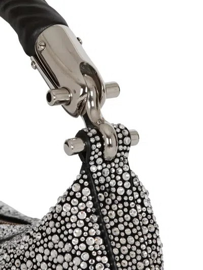 Balmain Mini Embellished Suede Ebene Top-handle Bag In Multi