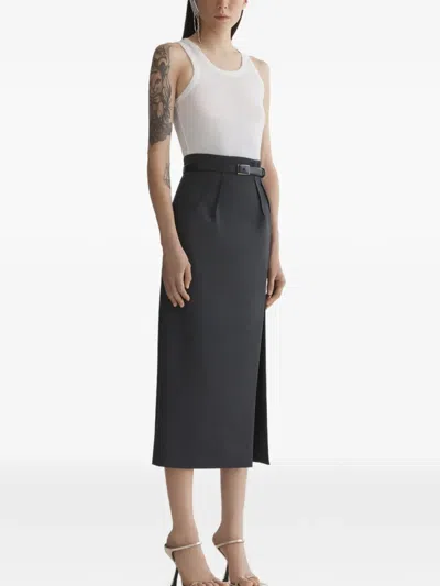 Mugler Belted Split Skirt In Multi