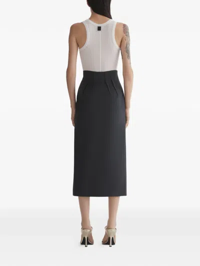Mugler Belted Split Skirt In Multi