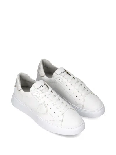 Philippe Model Minimalist Leather Sneakers In White