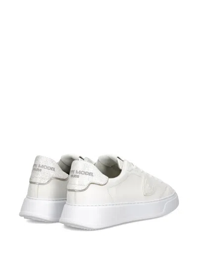 Philippe Model Minimalist Leather Sneakers In White