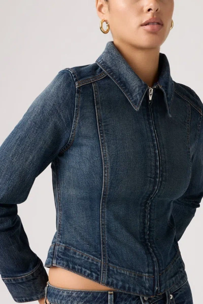 Levi's Stretch Fitted Trucker Jacket In Blue