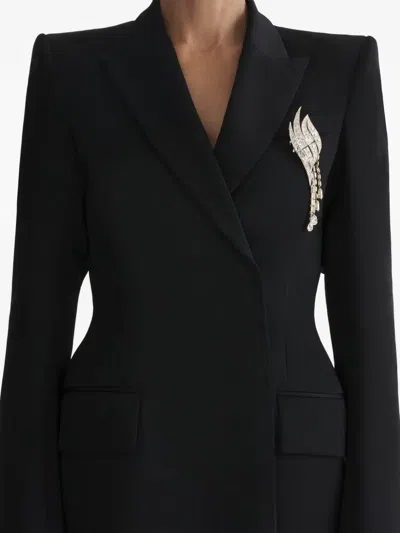 Mugler Embellished Blazer Coat In Black
