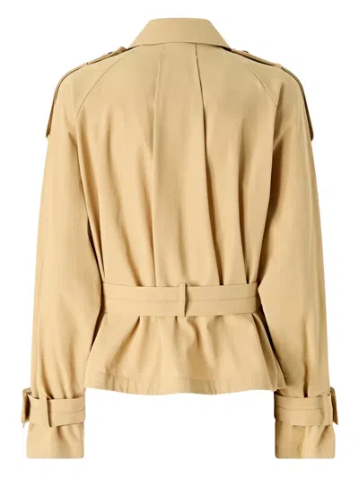 Pinko Belted Jacket In Brown