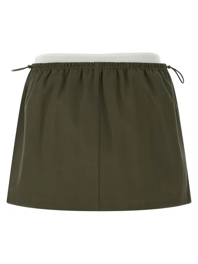 Alexander Wang Layered Waist Mini Skirt Short Length In Green
