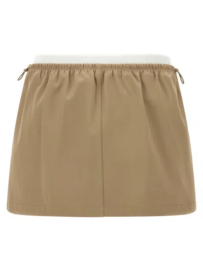 Alexander Wang Double Layer Waist Skirt Skirts Beige In Neutral